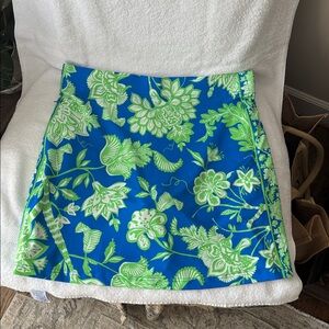 Gretchen Scott Designs Blue and Green Floral Skirt
